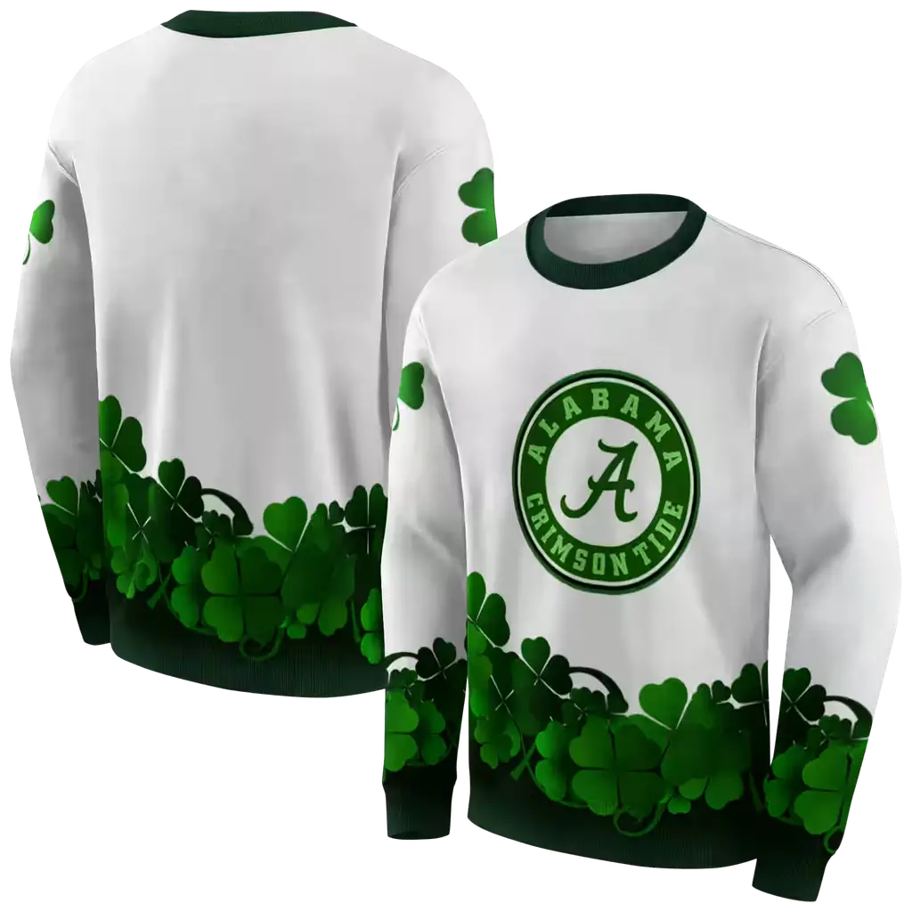 alabama crimson tide lucky motif white green hoodie premium grade alabama crimson tide lucky motif white green hoodie premium grade