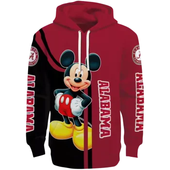 alabama crimson tide mickey mouse crimson black hoodie best selling