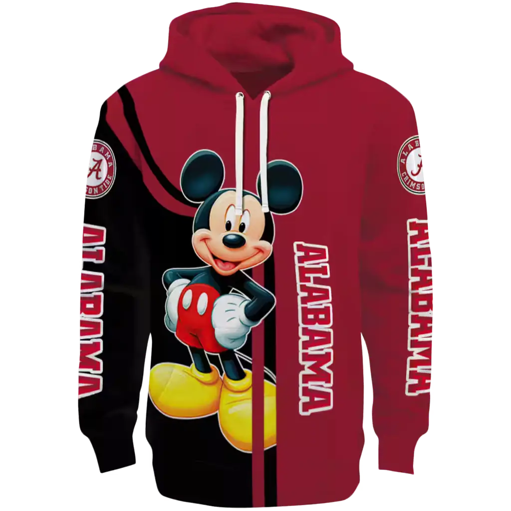 alabama crimson tide mickey mouse crimson black hoodie best selling alabama crimson tide mickey mouse crimson black hoodie best selling