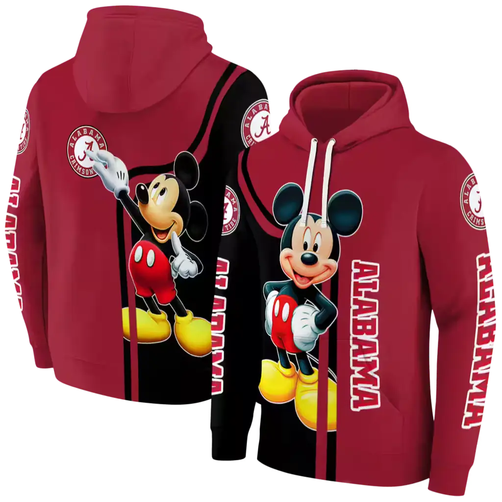 alabama crimson tide mickey mouse crimson black hoodie fashion forward alabama crimson tide mickey mouse crimson black hoodie fashion forward