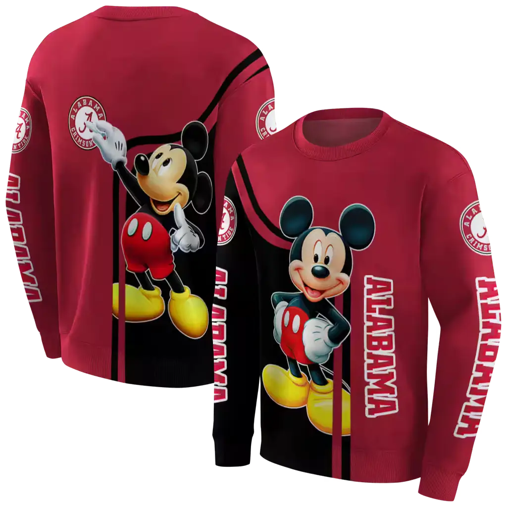 alabama crimson tide mickey mouse crimson black hoodie premium grade alabama crimson tide mickey mouse crimson black hoodie premium grade