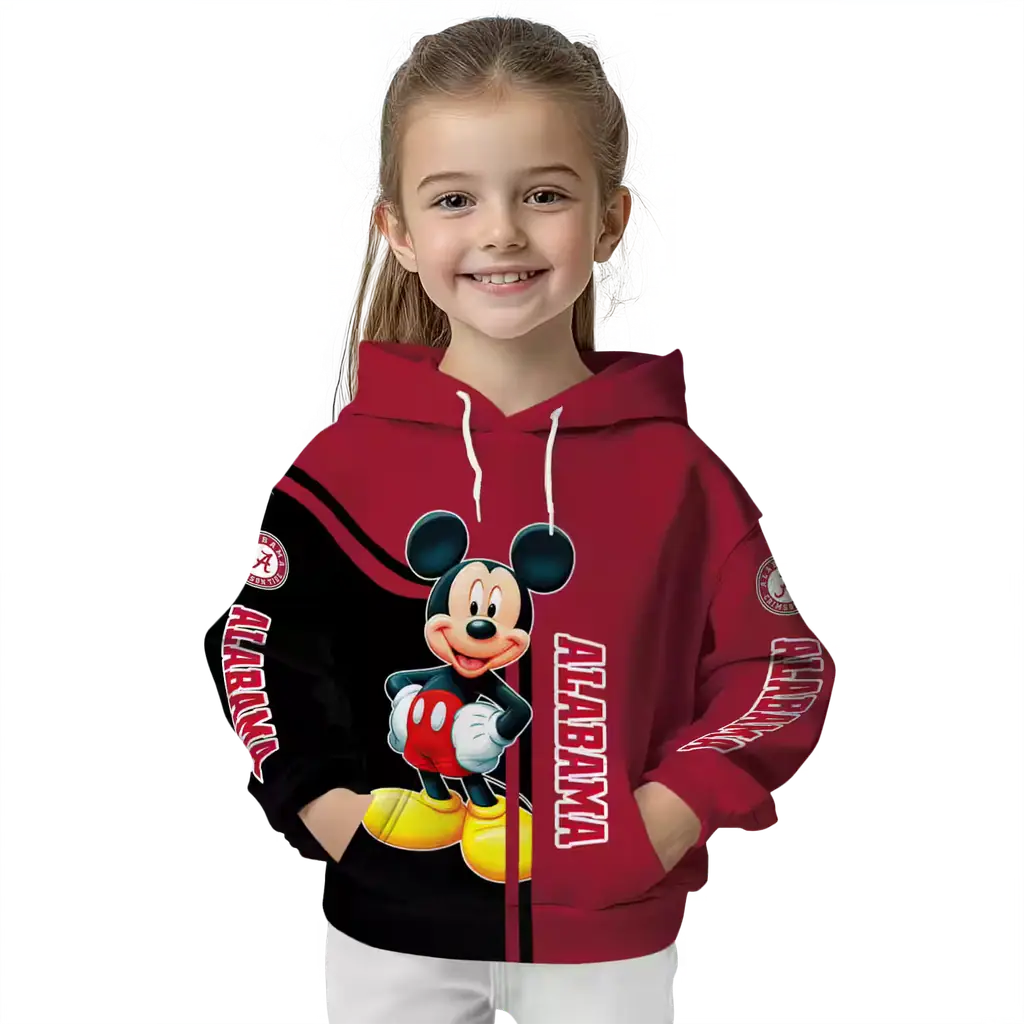 alabama crimson tide mickey mouse crimson black hoodie top rated alabama crimson tide mickey mouse crimson black hoodie top rated