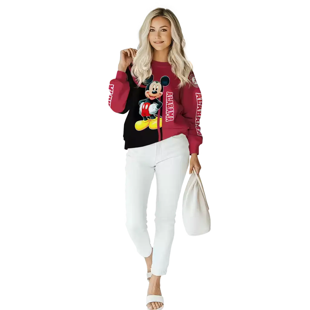 alabama crimson tide mickey mouse crimson black hoodie trendy alabama crimson tide mickey mouse crimson black hoodie trendy