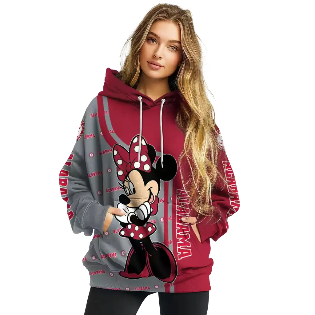 alabama crimson tide minnie mouse crimson hoodie high quality alabama crimson tide minnie mouse crimson hoodie high quality