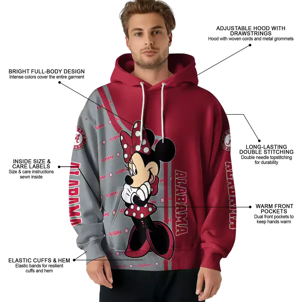 alabama crimson tide minnie mouse crimson hoodie latest model alabama crimson tide minnie mouse crimson hoodie latest model