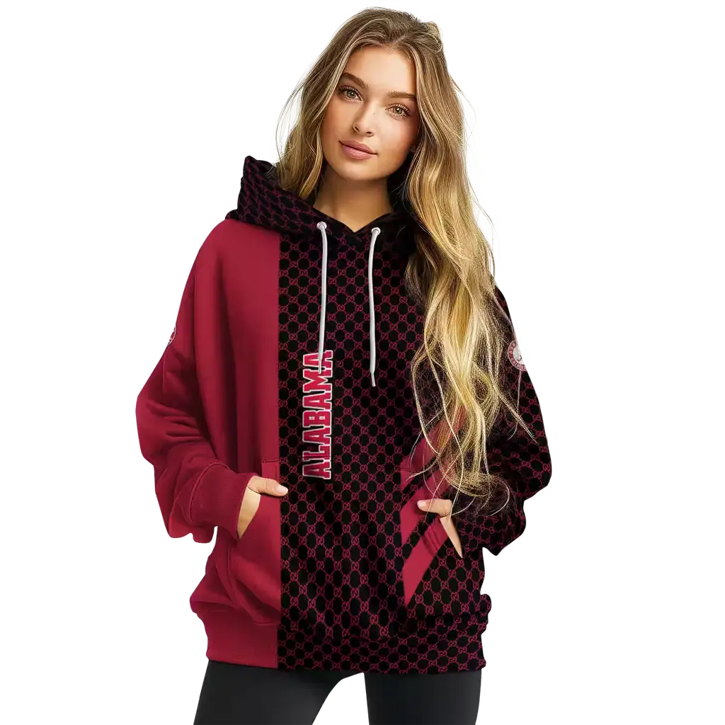alabama crimson tide monogram pattern crimson hoodie high quality alabama crimson tide monogram pattern crimson hoodie high quality