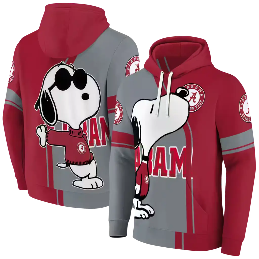 alabama crimson tide playful snoopy crimson hoodie fashion forward alabama crimson tide playful snoopy crimson hoodie fashion forward
