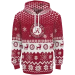 alabama crimson tide reindeer motif crimson hoodie best selling