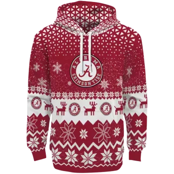alabama crimson tide reindeer motif crimson hoodie best selling
