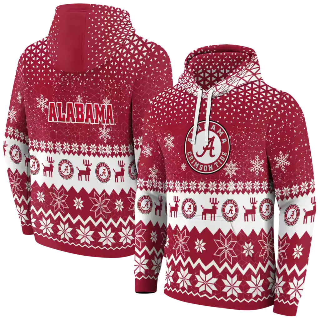alabama crimson tide reindeer motif crimson hoodie fashion forward alabama crimson tide reindeer motif crimson hoodie fashion forward