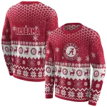 alabama crimson tide reindeer motif crimson hoodie best selling