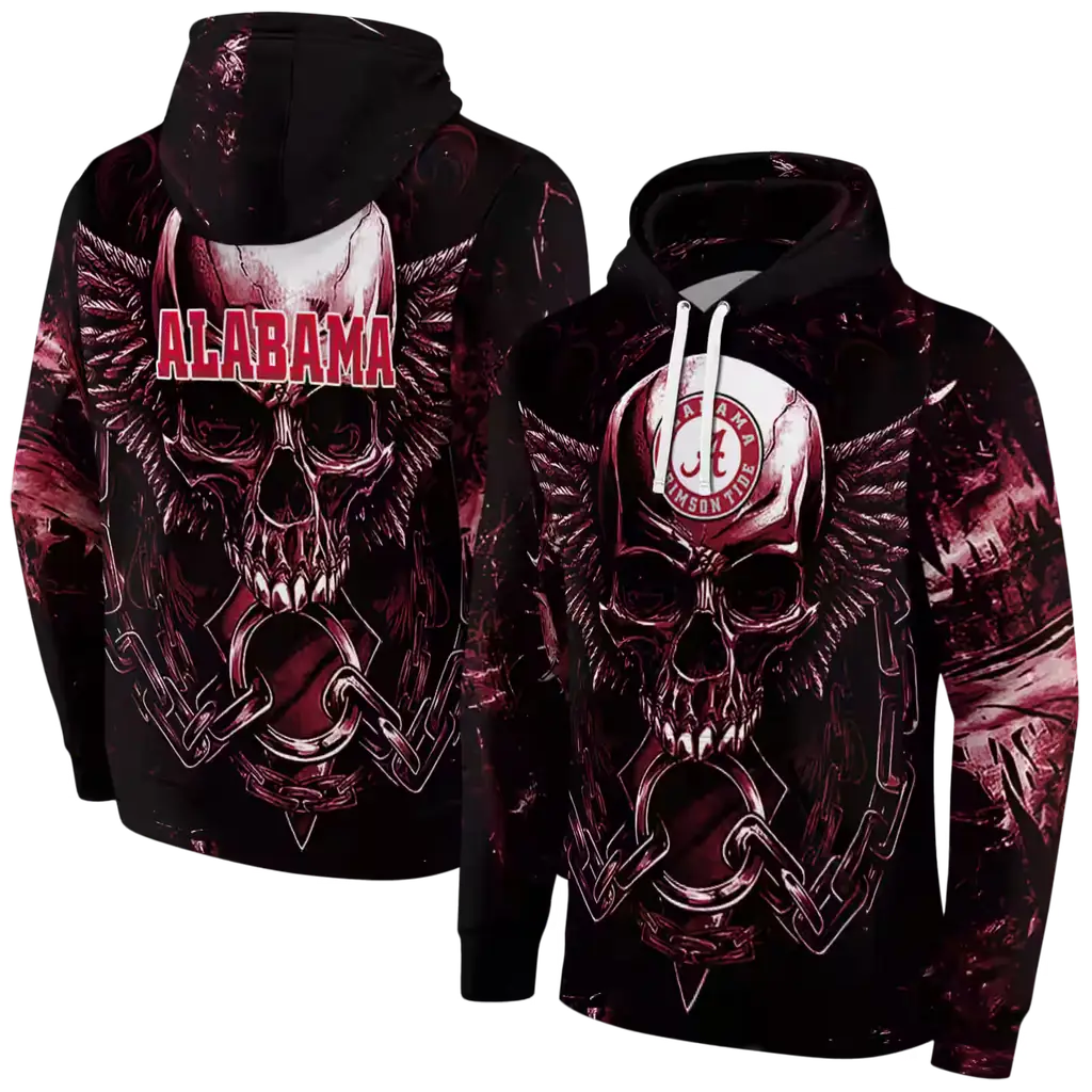 alabama crimson tide skull artwork crimson black hoodie fashion forward alabama crimson tide skull artwork crimson black hoodie fashion forward