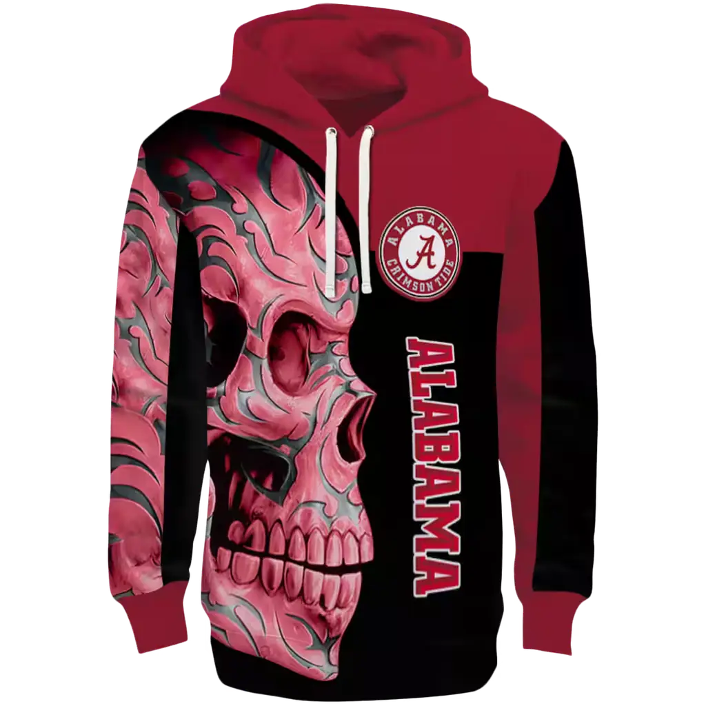 alabama crimson tide skull motif crimson black hoodie best selling alabama crimson tide skull motif crimson black hoodie best selling