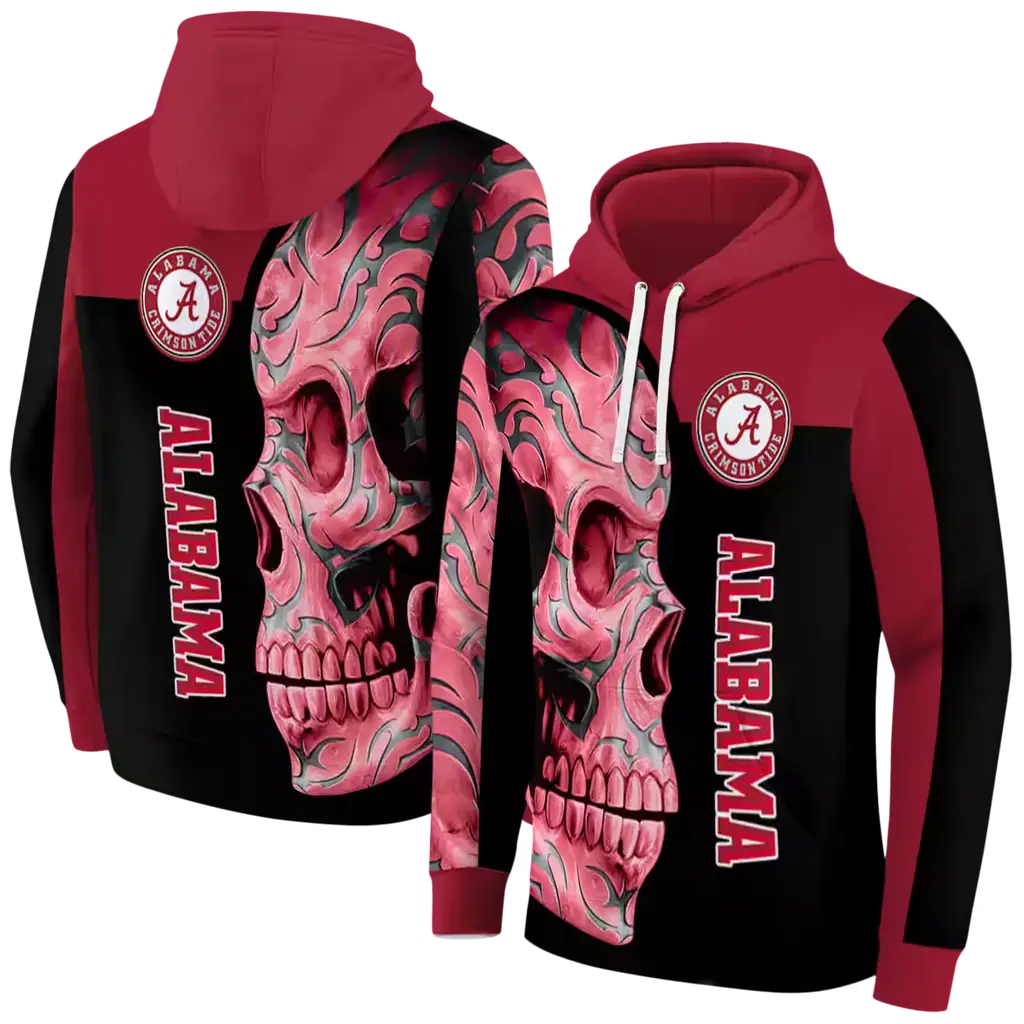 alabama crimson tide skull motif crimson black hoodie fashion forward alabama crimson tide skull motif crimson black hoodie fashion forward