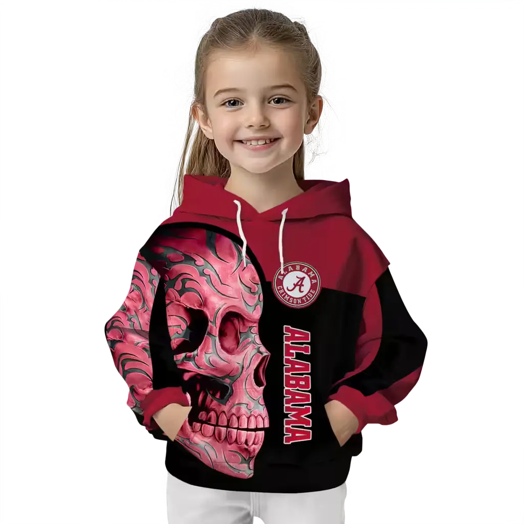 alabama crimson tide skull motif crimson black hoodie top rated alabama crimson tide skull motif crimson black hoodie top rated