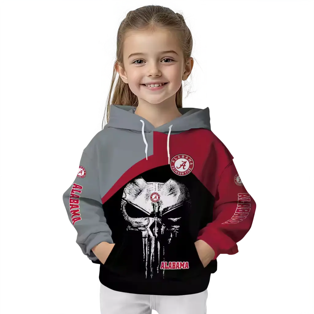 alabama crimson tide skull punisher gray black hoodie top rated alabama crimson tide skull punisher gray black hoodie top rated