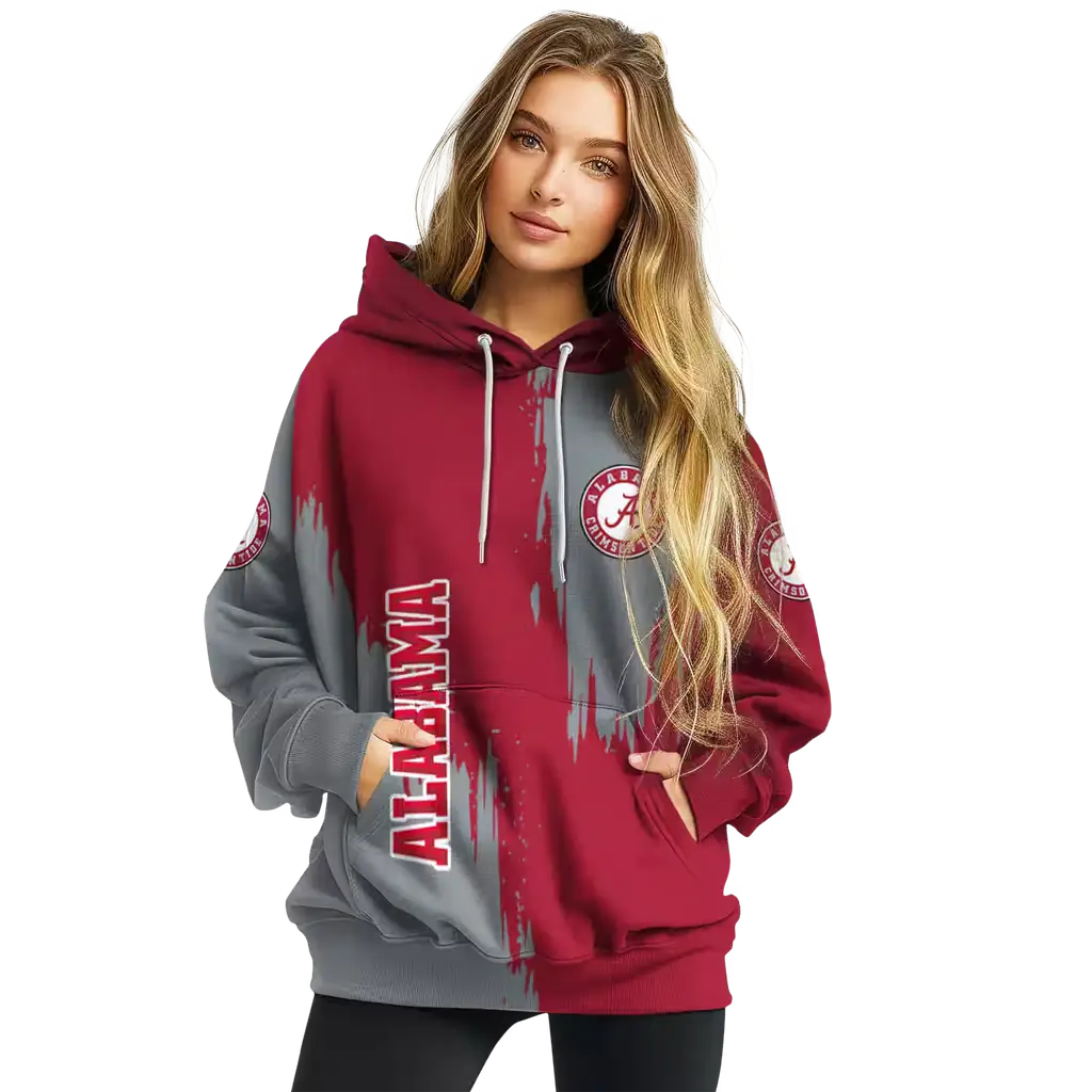 alabama crimson tide splatter effect crimson hoodie high quality alabama crimson tide splatter effect crimson hoodie high quality