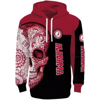 alabama crimson tide sugar skull crimson black hoodie best selling