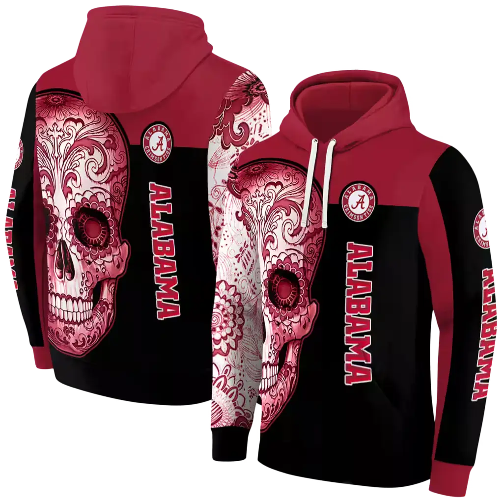 alabama crimson tide sugar skull crimson black hoodie fashion forward alabama crimson tide sugar skull crimson black hoodie fashion forward