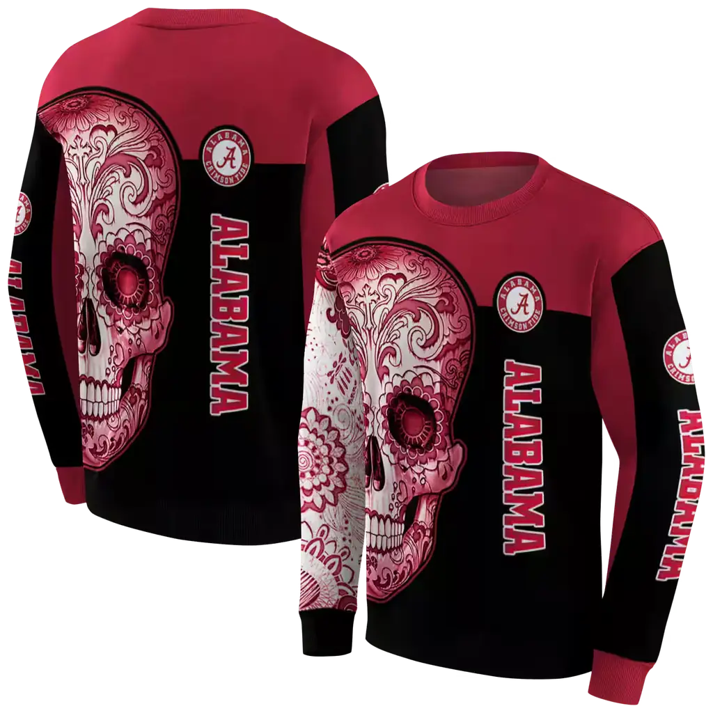 alabama crimson tide sugar skull crimson black hoodie premium grade alabama crimson tide sugar skull crimson black hoodie premium grade