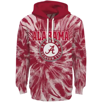 alabama crimson tide tie dye pattern crimson hoodie best selling