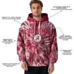 alabama crimson tide tie dye pattern crimson hoodie best selling