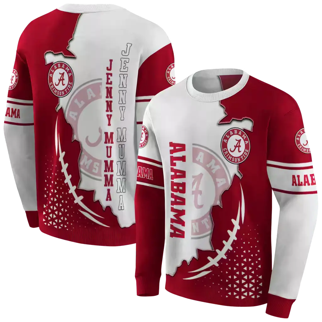 alabama crimson tide triangular pattern crimson white hoodie premium grade alabama crimson tide triangular pattern crimson white hoodie premium grade