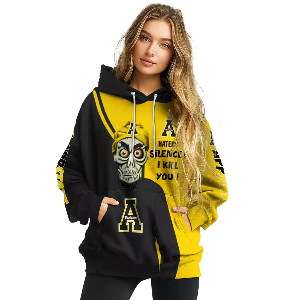 appalachian state mountaineers achmed skull black hoodie high quality appalachian state mountaineers achmed skull black hoodie high quality