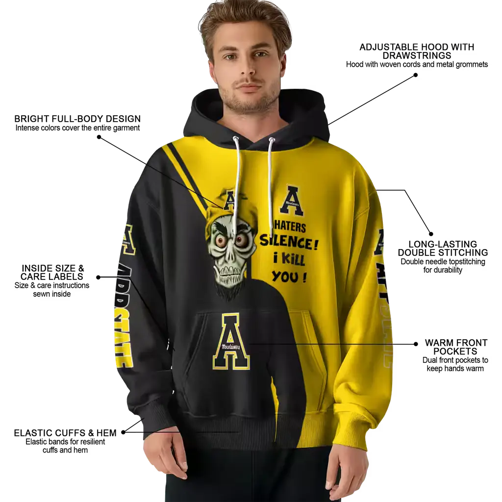appalachian state mountaineers achmed skull black hoodie latest model appalachian state mountaineers achmed skull black hoodie latest model