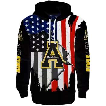 appalachian state mountaineers american pride black hoodie best selling