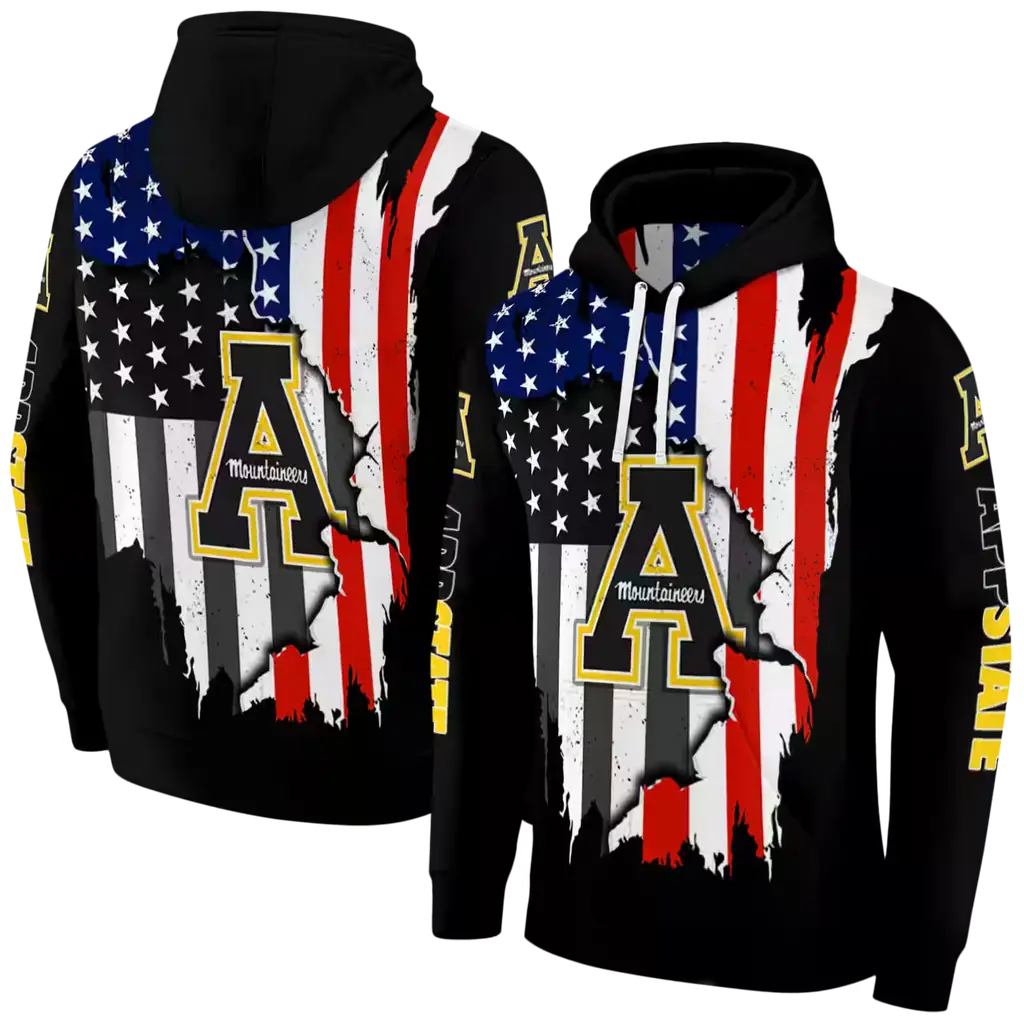 appalachian state mountaineers american pride black hoodie fashion forward appalachian state mountaineers american pride black hoodie fashion forward