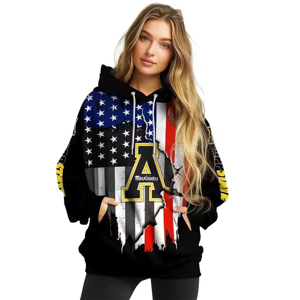 appalachian state mountaineers american pride black hoodie high quality appalachian state mountaineers american pride black hoodie high quality