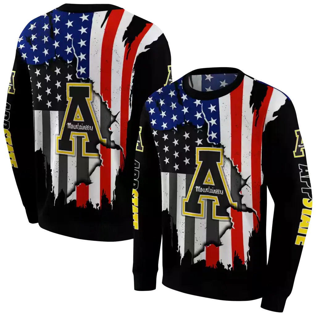 appalachian state mountaineers american pride black hoodie premium grade appalachian state mountaineers american pride black hoodie premium grade