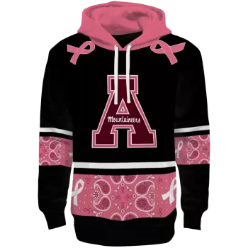 appalachian state mountaineers awareness ribbon black pink hoodie best selling