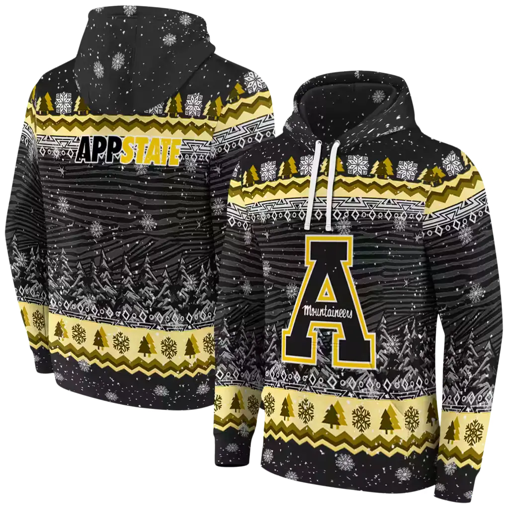 appalachian state mountaineers christmas trees black hoodie fashion forward appalachian state mountaineers christmas trees black hoodie fashion forward