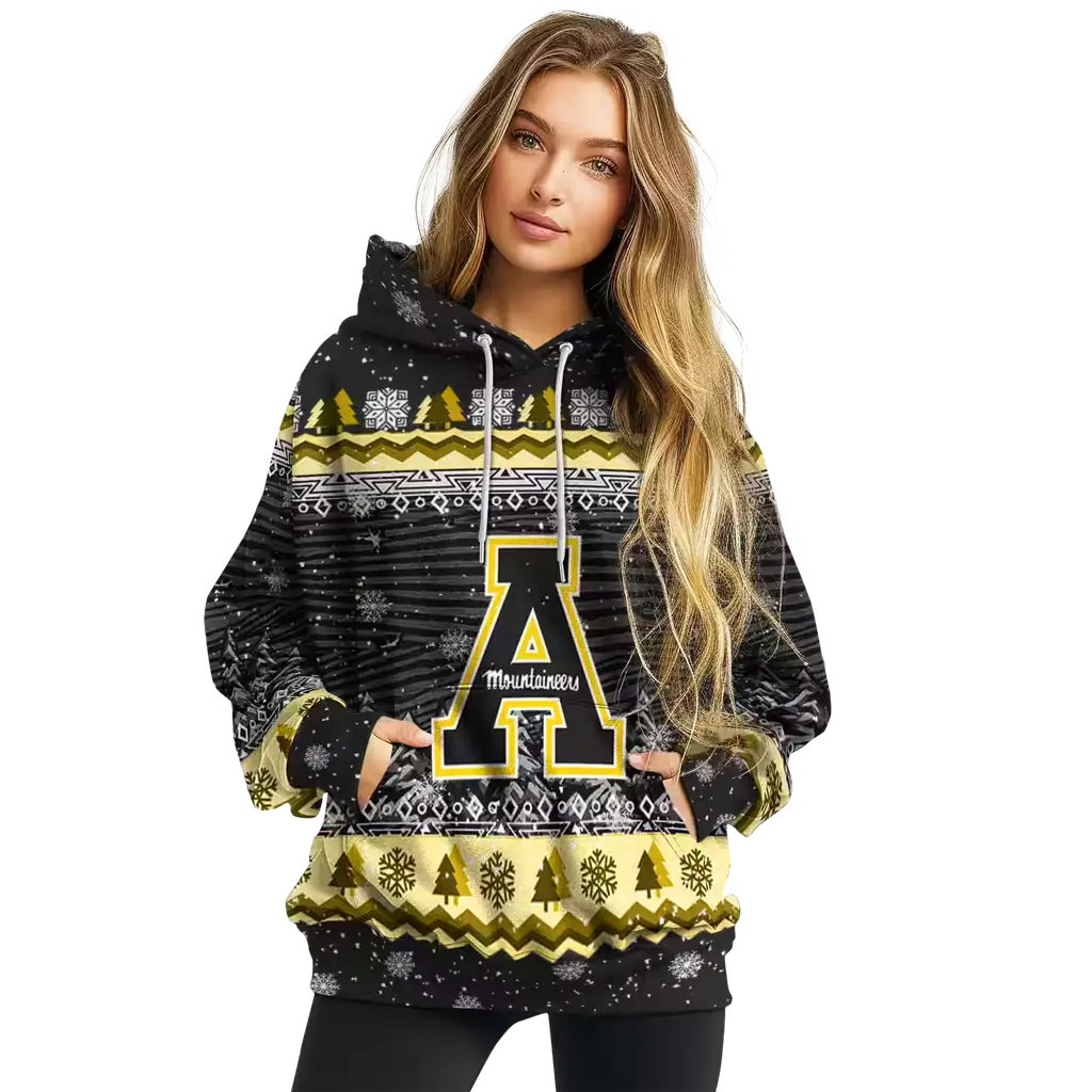 appalachian state mountaineers christmas trees black hoodie high quality appalachian state mountaineers christmas trees black hoodie high quality