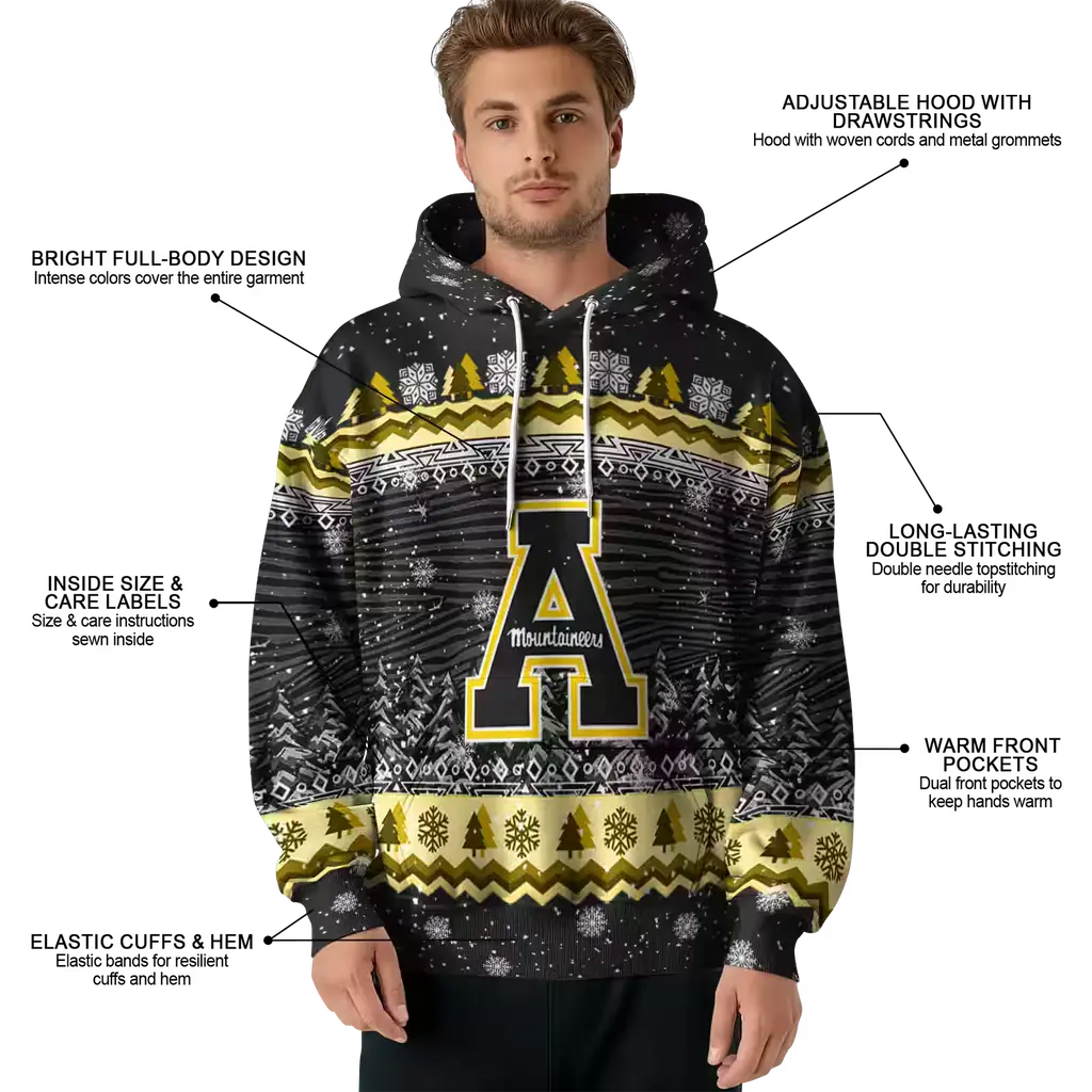 appalachian state mountaineers christmas trees black hoodie latest model appalachian state mountaineers christmas trees black hoodie latest model