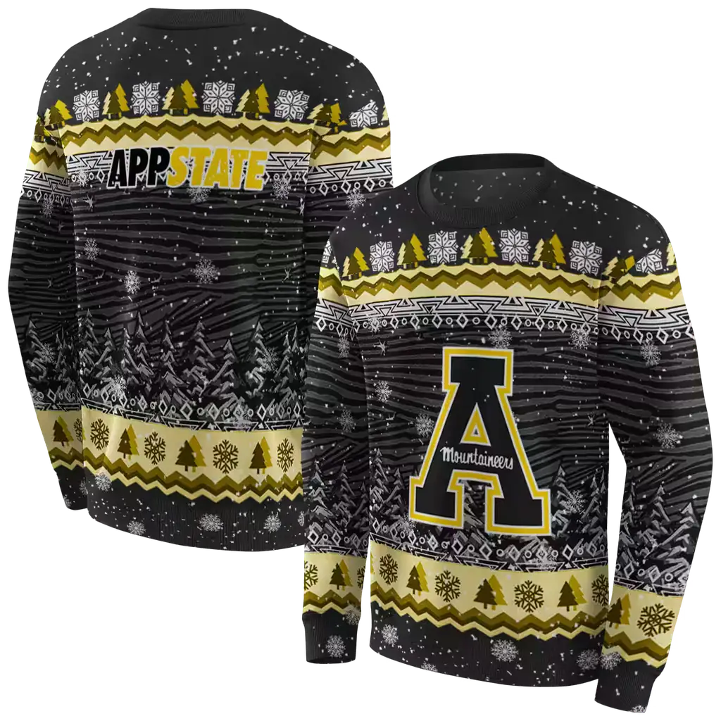 appalachian state mountaineers christmas trees black hoodie premium grade appalachian state mountaineers christmas trees black hoodie premium grade