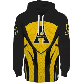 appalachian state mountaineers concentric lines black hoodie best selling