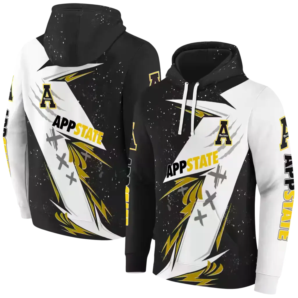 appalachian state mountaineers dynamic slash black white hoodie fashion forward appalachian state mountaineers dynamic slash black white hoodie fashion forward