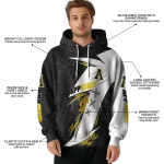 appalachian state mountaineers dynamic slash black white hoodie best selling
