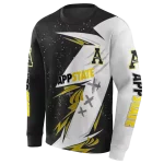 appalachian state mountaineers dynamic slash black white hoodie best selling
