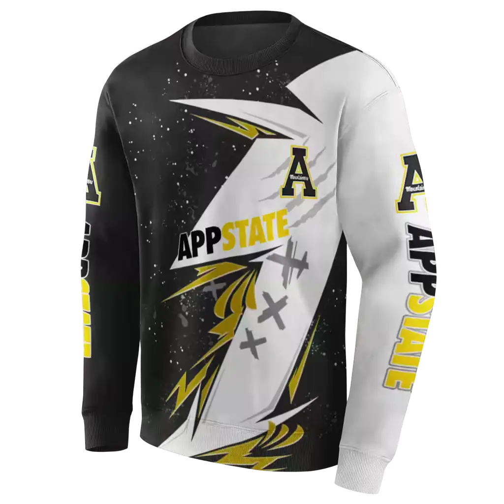 appalachian state mountaineers dynamic slash black white hoodie new arrival appalachian state mountaineers dynamic slash black white hoodie new arrival