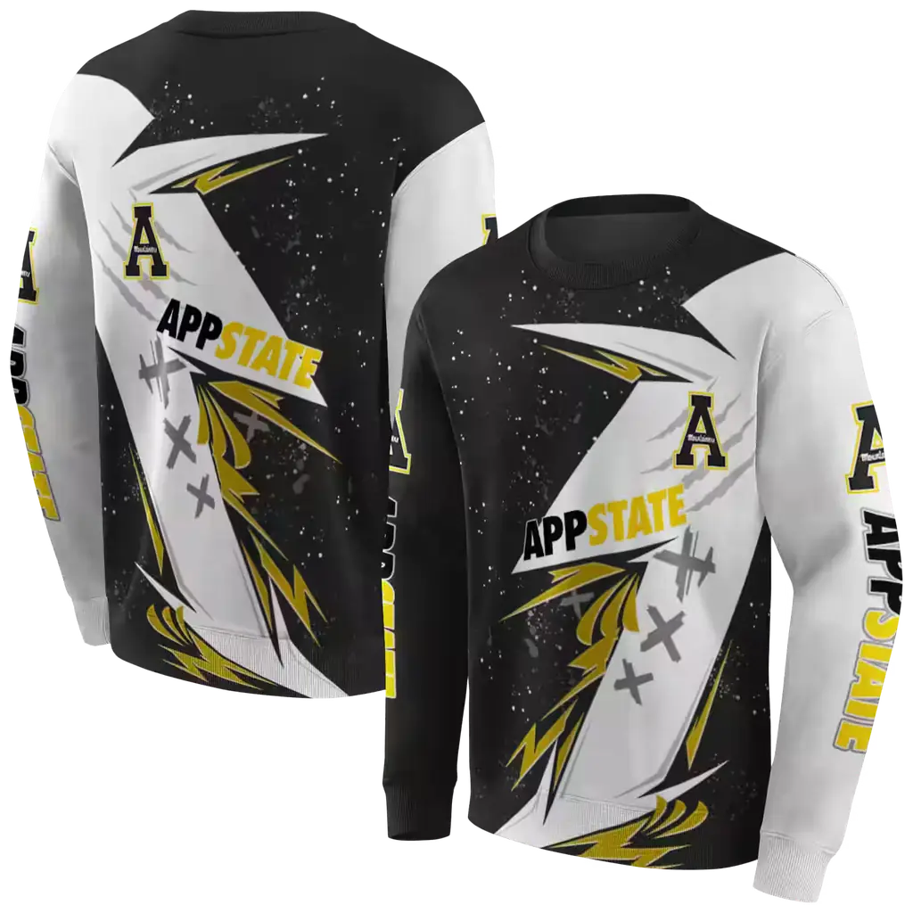 appalachian state mountaineers dynamic slash black white hoodie premium grade appalachian state mountaineers dynamic slash black white hoodie premium grade