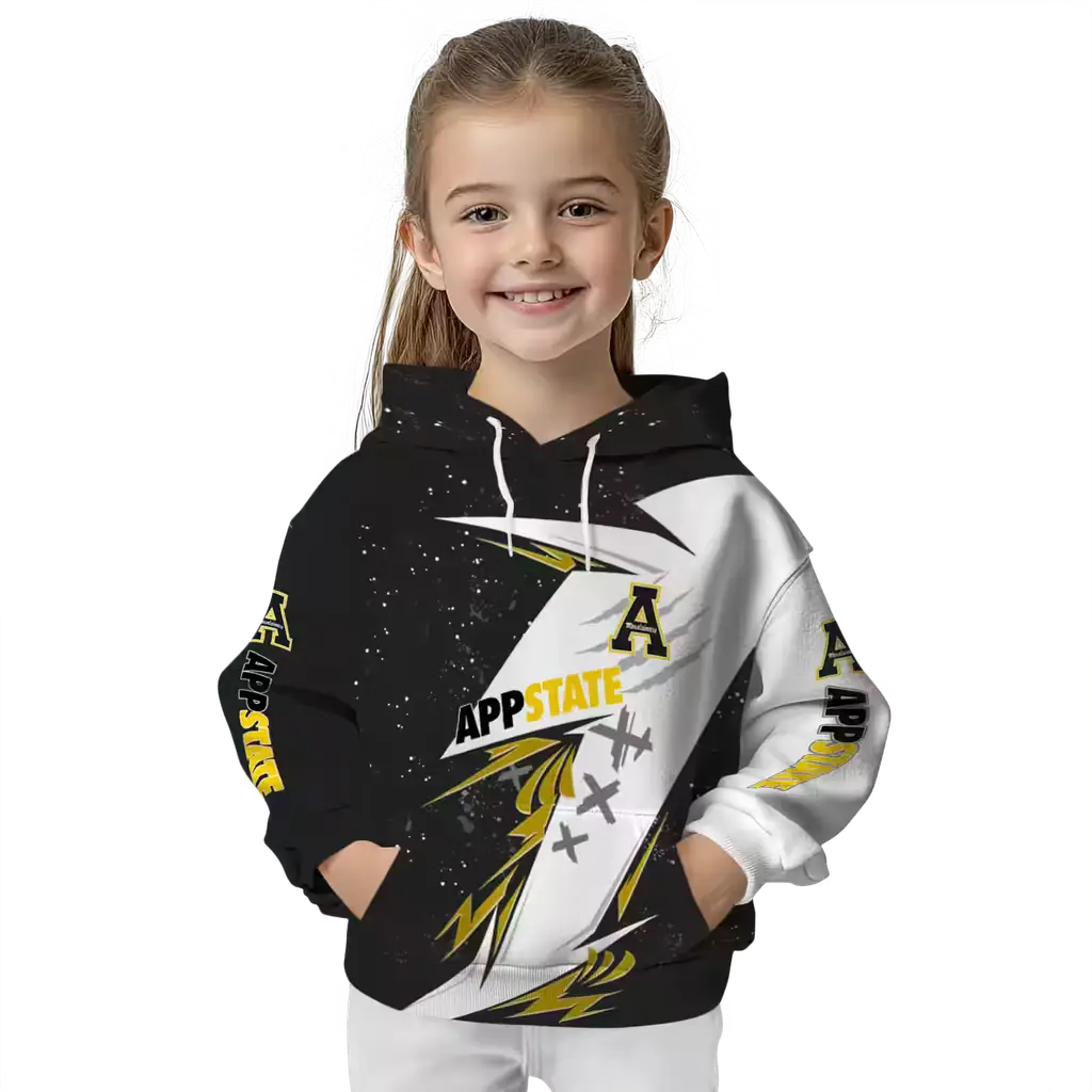 appalachian state mountaineers dynamic slash black white hoodie top rated appalachian state mountaineers dynamic slash black white hoodie top rated