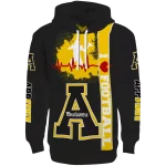 appalachian state mountaineers football heartbeat black hoodie best selling