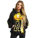 appalachian state mountaineers football heartbeat black hoodie best selling