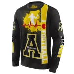 appalachian state mountaineers football heartbeat black hoodie best selling