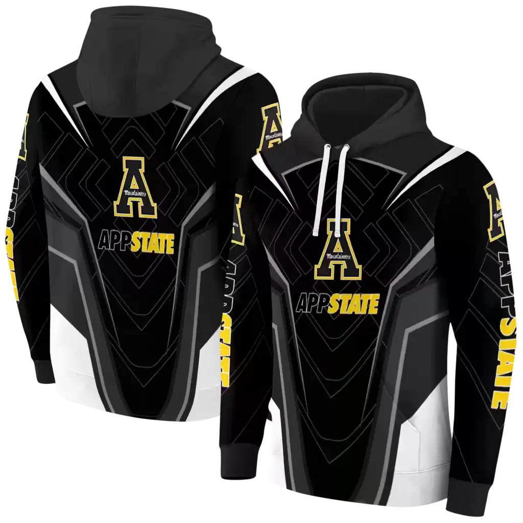 appalachian state mountaineers futuristic pattern black hoodie fashion forward appalachian state mountaineers futuristic pattern black hoodie fashion forward
