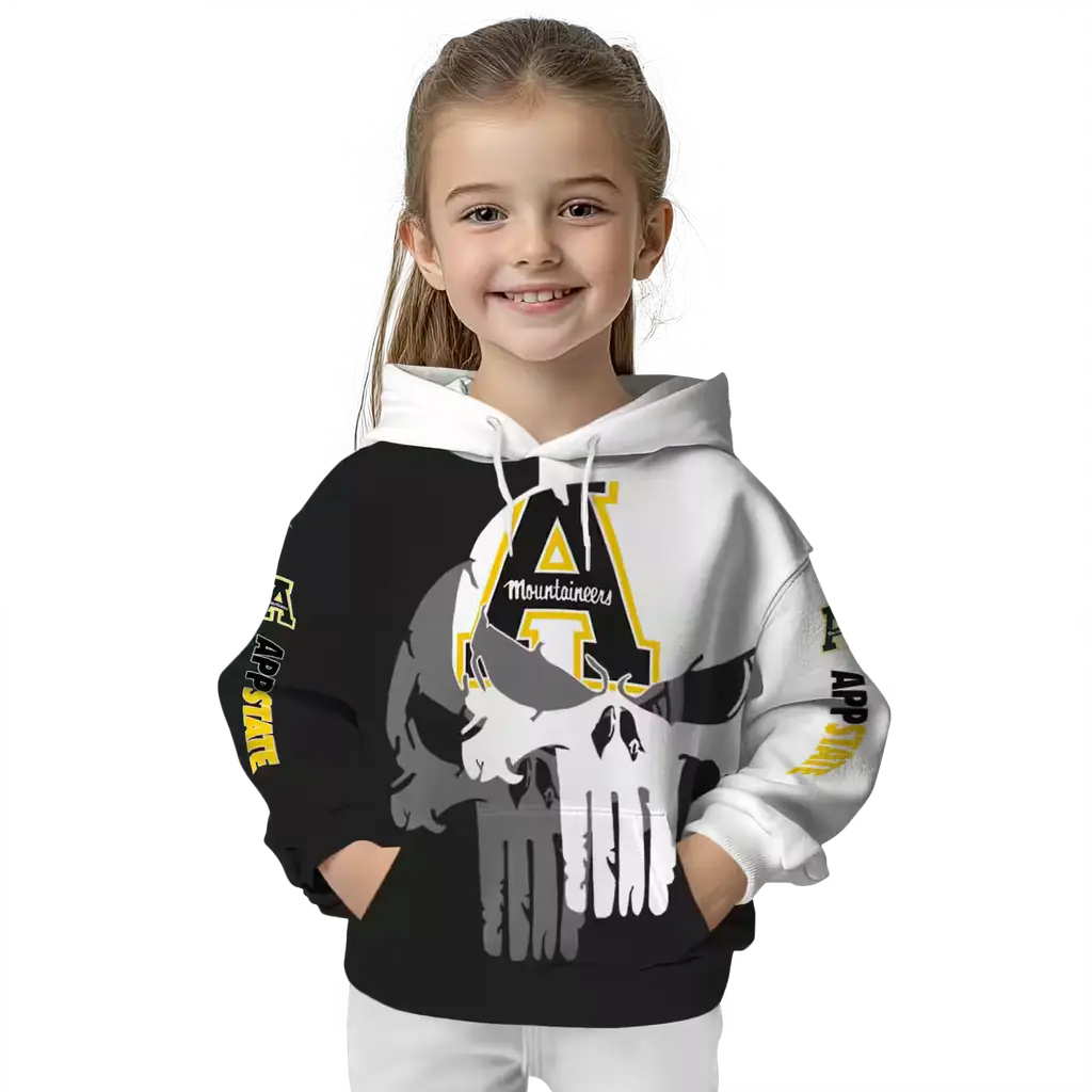 appalachian state mountaineers graphic punisher black white hoodie top rated appalachian state mountaineers graphic punisher black white hoodie top rated